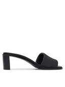 Klapki i japonki damskie - Calvin Klein Klapki Block Heel Sandal Aop HW0HW03016 Czarny - miniaturka - grafika 1