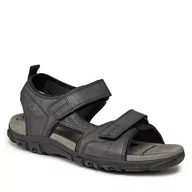 Sandały męskie - Sandały Geox Uomo Sandal Strada U4524B 000ME C9999 Black - miniaturka - grafika 1