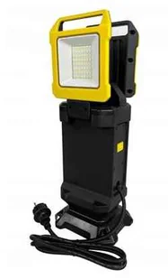 Naświetlacz LED przenośny z rączką 50W (2x25W) b.zimna 6500K 4000lm HERKULES obudowa czarna/żółty, obrotowe główki, stopniowe włączanie IP54 GERMINA - Lampy pozostałe - miniaturka - grafika 6