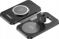 Ładowarki do telefonów - Ładowarka Choetech T616-F indukcyjna 3w1 kompatybilna z urządzeniami Apple i Samsung - czarna - miniaturka - grafika 1