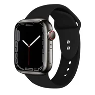 Akcesoria do smartwatchy - Apple Crong Pasek Crong Liquid Band do Watch 42/44 mm czarny CRG-44LQB-BLK - miniaturka - grafika 1