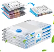 Pokrowce na ubrania - Worki Próżniowe Do Ubrań Na Pościel Koce MOCNE WIELOKROTNEGO UŻYTKU 4 Szt - miniaturka - grafika 1