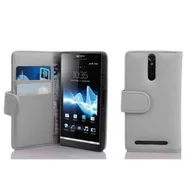 Etui i futerały do telefonów - Cadorabo pokrowiec ochronny na Sony Xperia S w kolorze białym etui na telefon komórkowy pokrowiec na tył imitacja skóry torba - miniaturka - grafika 1