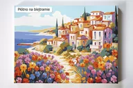 Malowanie po numerach - Słoneczne wybrzeże, morze, plaża, miasto, domy, słońce, malowanie po numerach - miniaturka - grafika 1