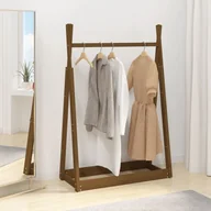 Wieszaki i stojaki - vidaXL Wieszak na ubrania, brąz, 100x45x150 cm, lite drewno sosnowe - miniaturka - grafika 1