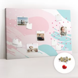 Organizer na ścianę XXL, Tablica Korkowa 120x80 cm - Pastelowa abstrakcja + Pinezki - Tablice i flipcharty - miniaturka - grafika 1