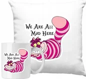 Gadżety dla niej i dla niego - ZESTAW PODUSZKA + KUBEK Kot Alicja W Krainie Czarów Bajka Na Prezent + IMIĘ - miniaturka - grafika 1