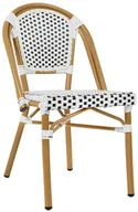 Fotele i krzesła ogrodowe - Białe krzesło wiklinowe kawiarniane H0-G11 - miniaturka - grafika 1