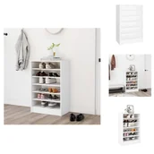 Szafki na buty - vidaXL Szafka na buty biała 60x35x92 cm materiał drewnopochodny - Półki i szafki na buty - miniaturka - grafika 1
