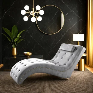 szezlong leżanka boss chesterfield jasno szara - Szezlongi - miniaturka - grafika 1