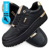 Sneakersy damskie - Buty sportowe Big Star Trampki z ekoskóry Czarne sneakersy OO274758 39 - miniaturka - grafika 1