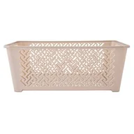 Pudła i pojemniki do przechowywania - Koszyk plastikowy 36 x 25 x 14 cm beżowy - miniaturka - grafika 1