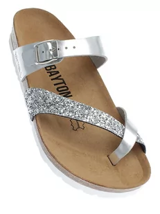 BAYTON Japonki "Diane" w kolorze srebrnym - Klapki i japonki damskie - miniaturka - grafika 1