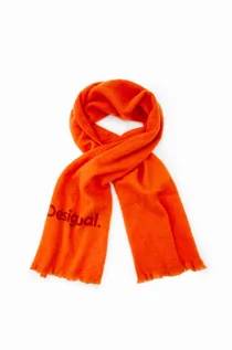 Apaszki i szaliki damskie - Desigual szal damski kolor pomarańczowy wzorzysty - grafika 1