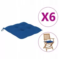 Poduszki na krzesła - vidaXL vidaXL Poduszki na krzesła, 6 szt., niebieskie, 40x40x7 cm, tkanina - miniaturka - grafika 1