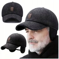 Czapki damskie - Zimowa Czapka Z Daszkiem Chowane Nauszniki Ciepła Dla Starszej Osoby Zimę - miniaturka - grafika 1