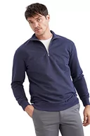 Swetry męskie - DeFacto Sweter męski z długim rękawem - okrągły dekolt bluza męska (granatowa, S), grantowy, S - miniaturka - grafika 1