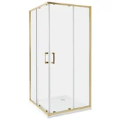 Kabiny prysznicowe - Beliani Kabina prysznicowa TELA 90 x 90 x 185 cm Złoty - miniaturka - grafika 1