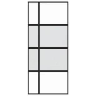 Drzwi przesuwne, czarne, 90x205 cm, szkło hartowane, aluminium 8721012120631 - Drzwi wewnętrzne - miniaturka - grafika 4