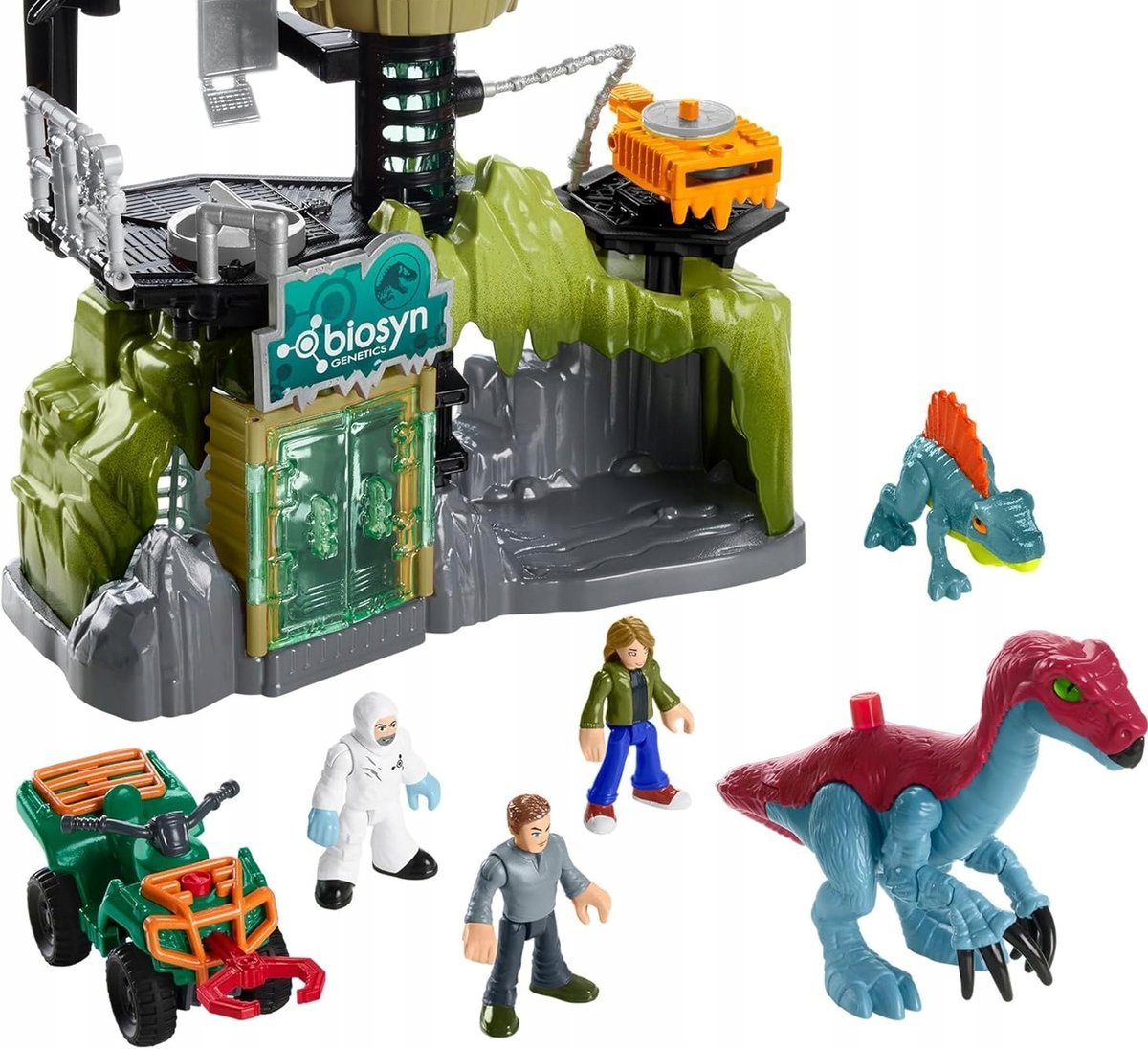 ZESTAW LABORATORIUM DINOZAURÓW Z FIGURKAMI I POJAZDEM DO ZABAWY DLA DZIECI