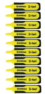 Donau Zakreślacz D-Text Żółty 10 sztuk - Zakreślacze - miniaturka - grafika 1