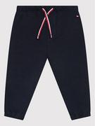 Spodnie i spodenki dla dziewczynek - Tommy Hilfiger Spodnie dresowe Baby Solid KN0KN01497 Czarny Regular Fit - miniaturka - grafika 1