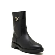 Botki damskie - Calvin Klein Skórzane botki - miniaturka - grafika 1