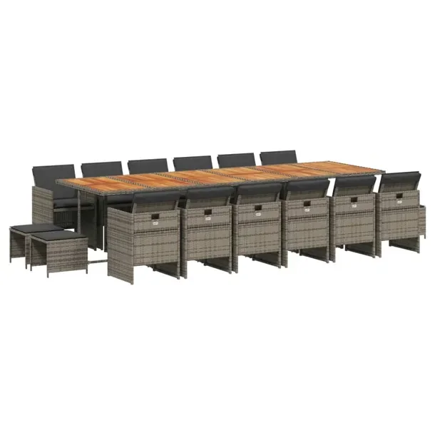 Zestaw mebli ogrodowych rattan PE 330x106x73 szary-brąz