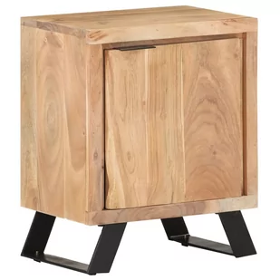vidaXL Lumarko Szafka nocna 40x30x50 cm, drewno akacjowe z naturalną krawędzią 323519 - Szafki nocne - miniaturka - grafika 1