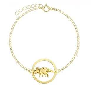Dinozaur Triceratops Pozłacana Bransoletka  - MEJK Jewellery - Biżuteria dla dzieci - miniaturka - grafika 1