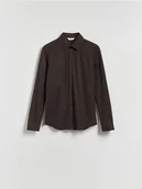 Koszule męskie - Reserved - Gładka koszula super slim fit - brązowy - miniaturka - grafika 1