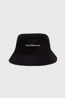 Czapki męskie - Calvin Klein Jeans kapelusz bawełniany kolor czarny bawełniany - grafika 1