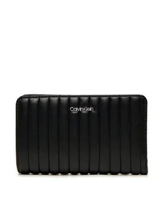 Calvin Klein Duży Portfel Damski Mini Line Quilt Medium Bifold K60K613063 Czarny - Portfele - miniaturka - grafika 1