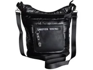 Torebki damskie - Czarna Pikowana Torebka Damska Shopper Na Ramię Codzienna Miejska Pojemna - miniaturka - grafika 1