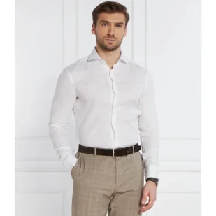 BOSS Lniana koszula H-HANK | Slim Fit - Koszule męskie - miniaturka - grafika 1