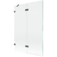 Parawany nawannowe - Mexen Lunar parawan nawannowy 2-skrzydłowy lewy 120 x 150 cm, transparent, gun metal - 897-120-100-95-00-L - miniaturka - grafika 1
