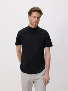 Reserved - Koszula slim fit ze stójką - czarny - Koszule męskie - miniaturka - grafika 1