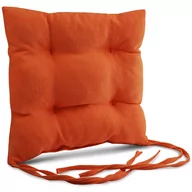 Poduszki ogrodowe - Poduszka ogrodowa na krzesło 40x40 cm w kolorze pomarańczowym ze sznureczkami do przywiązania - miniaturka - grafika 1
