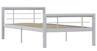 Łóżka - Szare metalowe łózko jednoosobowe 100x200 cm P6-C02 - miniaturka - grafika 1