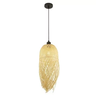 Bali lampa wisząca 1xE27 czarna/bambus 7188CW - Lampy sufitowe - miniaturka - grafika 1