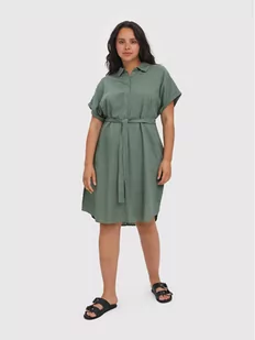 Vero Moda Curve Sukienka codzienna Lailah 10266754 Zielony Regular Fit - Sukienki - miniaturka - grafika 1