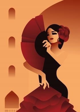 PODKŁADKA POD MYSZ Z Nadrukiem 22x18 cm Tancerka Flamenco Hiszpania Prezent