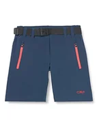 Spodenki damskie - CMP Dziewczęce szorty outdoorowe ze stretchu bermudy, niebiesko-czerwone pocałunek, 110 cm - miniaturka - grafika 1