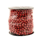 Ozdoby bożonarodzeniowe - Girlanda koralikowa czerwona 7,5 mm x 8 m - miniaturka - grafika 1