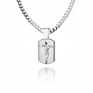 Biżuteria dla dzieci - 925 Srebrny łańcuszek medalik DEDYKACJA 55 cm P2M1 - miniaturka - grafika 1