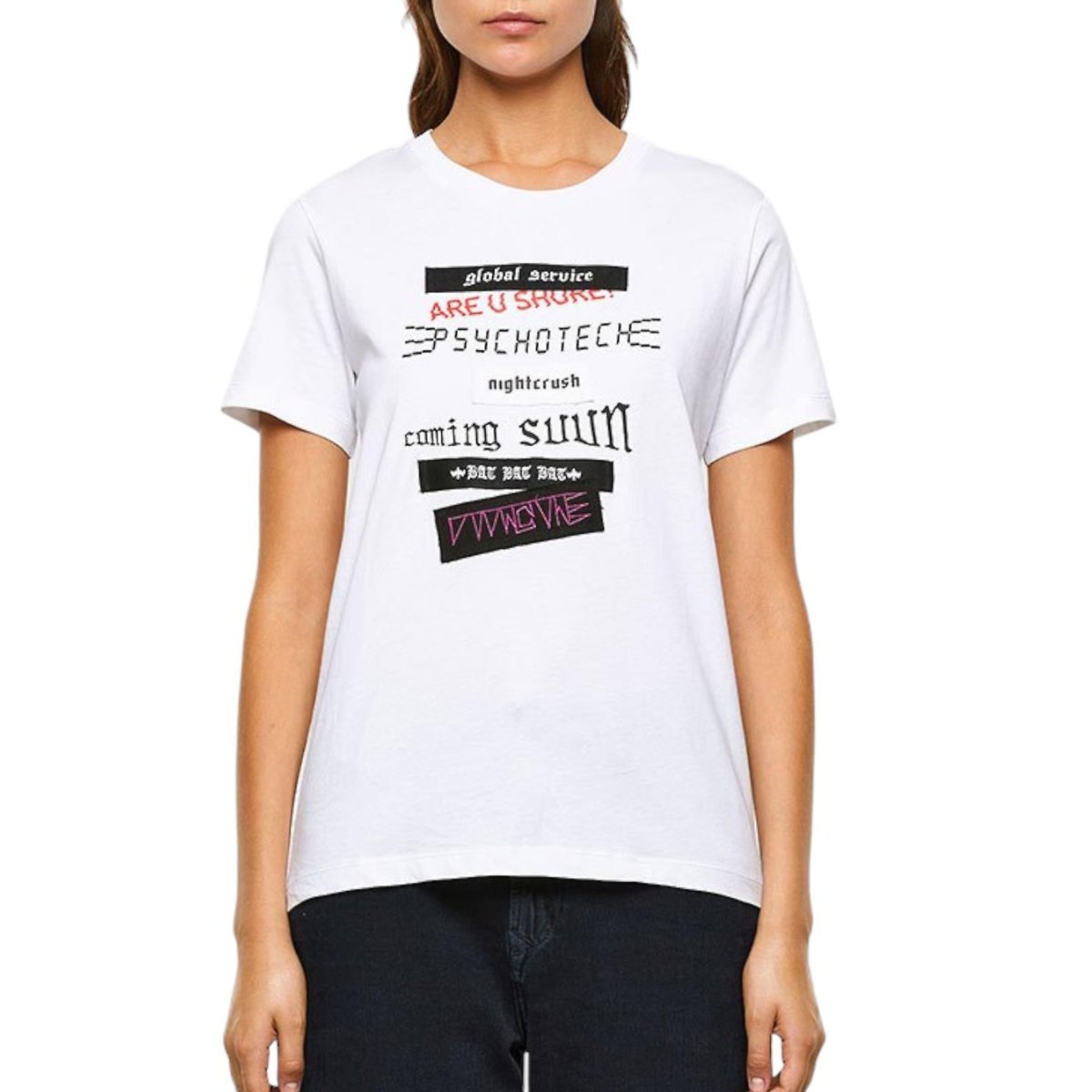 Koszulka damska Diesel Sily biały t-shirt-XS