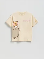 Koszulki dla dziewczynek - Reserved - T-shirt Pusheen - beżowy - miniaturka - grafika 1