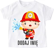 Koszulki dla dziewczynek - koszulka ze strażakiem dla chłopczyka - dodaj imię - miniaturka - grafika 1