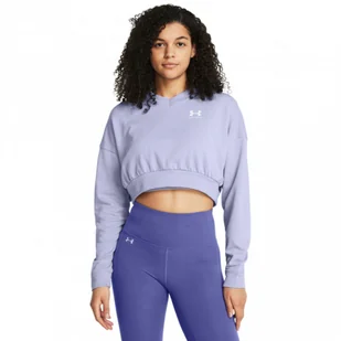 Damska bluza dresowa nierozpinana bez kaptura Under Armour UA Rival Terry OS Crop Crw - fioletowa - Bluzy damskie - miniaturka - grafika 1