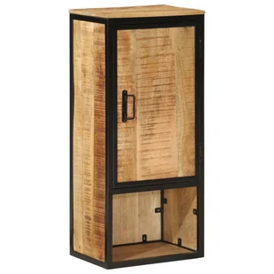 Szafka łazienkowa 40x27x90 cm z litego drewna mango i żelaza - Szafki łazienkowe - miniaturka - grafika 1